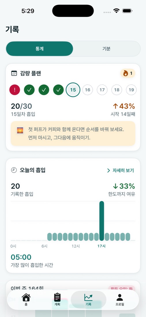 계획 대비 실제 진행 차트